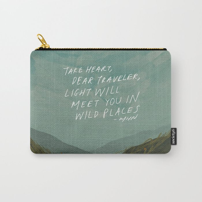 "Take Heart, Dear Traveller, Light Will Meet You In Wild Places." | Landscape Design Carry All Pouch Gallery Image 1