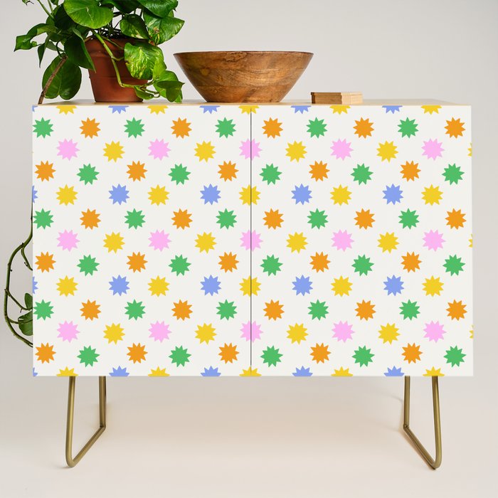 Colorful star shpe cartoon pattern Credenza Gallery Image 1