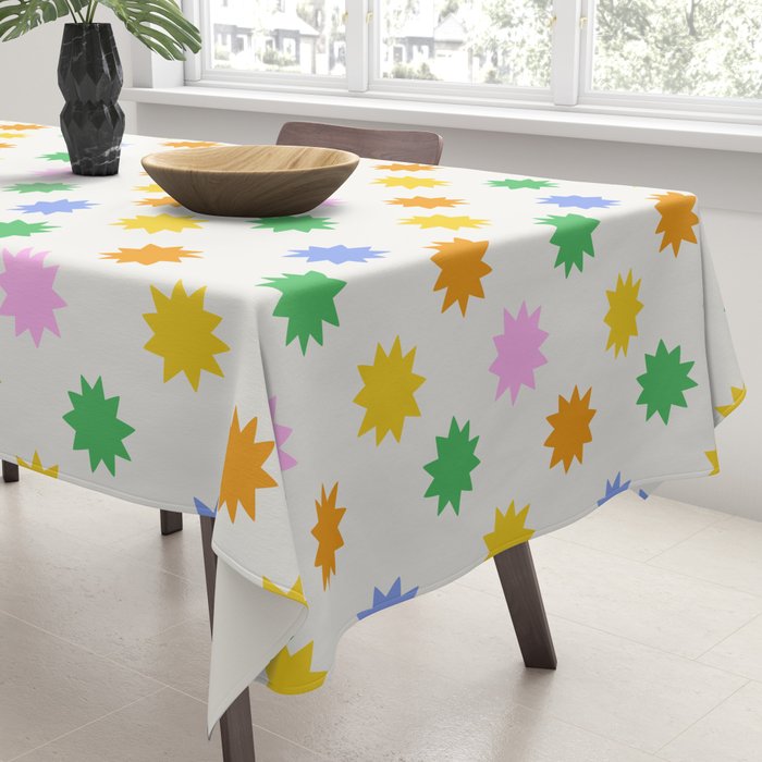 Colorful star shpe cartoon pattern Tablecloth Gallery Image 3
