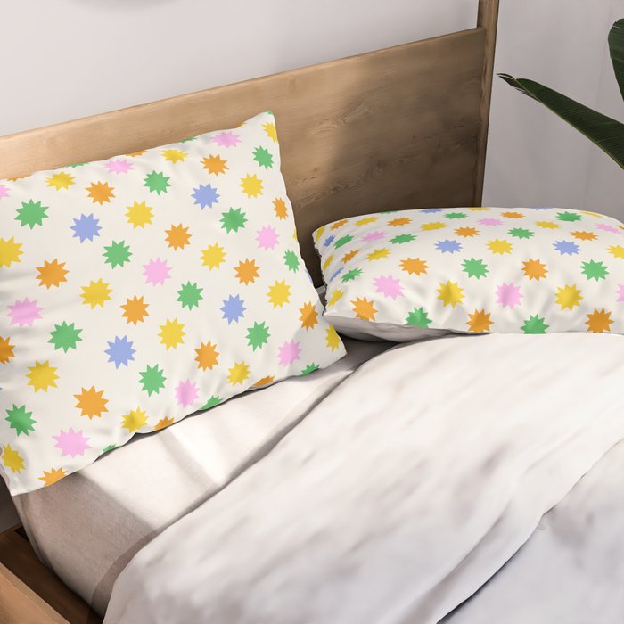 Colorful star shpe cartoon pattern Pillow Sham Gallery Image 2