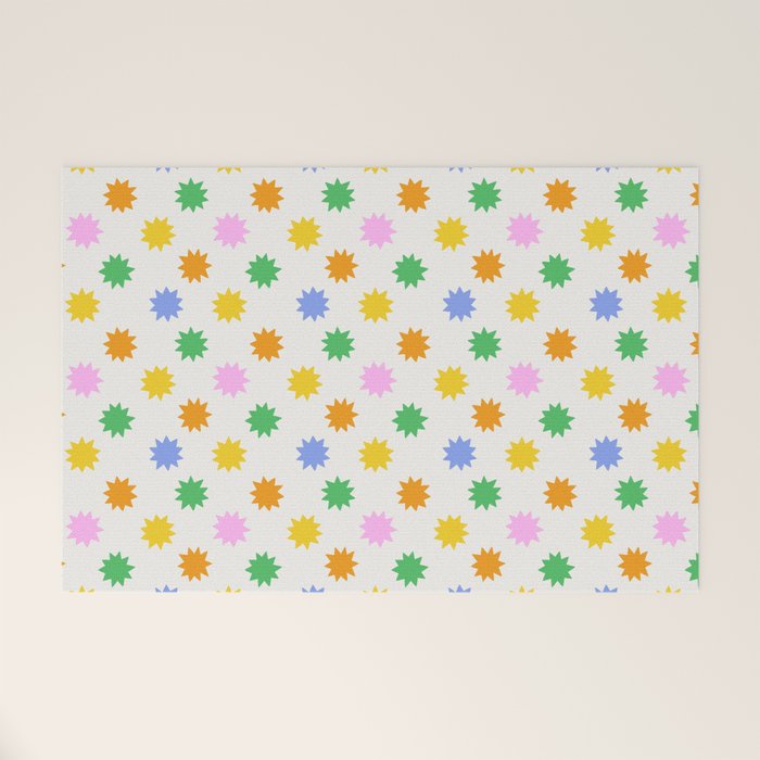 Colorful star shpe cartoon pattern Welcome Mat Gallery Image 1