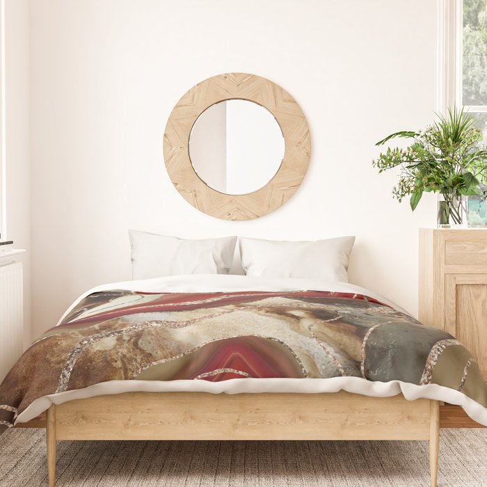 Liquid Marble Agate Glitter Glam #2 (Faux Glitter) #decor #art #society6 Duvet Cover Gallery Image 3