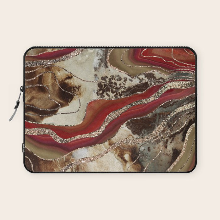 Liquid Marble Agate Glitter Glam #2 (Faux Glitter) #decor #art #society6 Laptop Sleeve Gallery Image 1