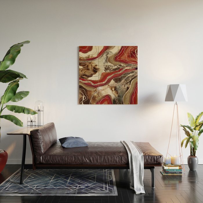 Liquid Marble Agate Glitter Glam #2 (Faux Glitter) #decor #art #society6 Wood Wall Art Gallery Image 2