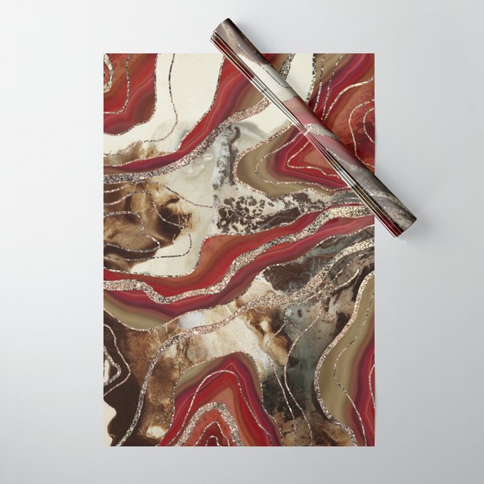 Liquid Marble Agate Glitter Glam #2 (Faux Glitter) #decor #art #society6 Wrapping Paper Gallery Image 1