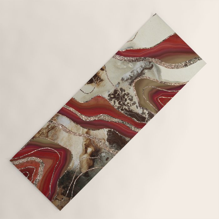 Liquid Marble Agate Glitter Glam #2 (Faux Glitter) #decor #art #society6 Yoga Mat Gallery Image 1