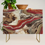 Liquid Marble Agate Glitter Glam #2 (Faux Glitter) #decor #art #society6 Credenza Gallery Image 1