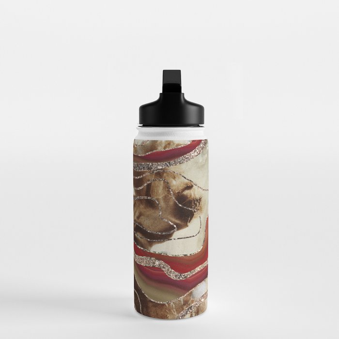 Liquid Marble Agate Glitter Glam #2 (Faux Glitter) #decor #art #society6 Water Bottle Gallery Image 3