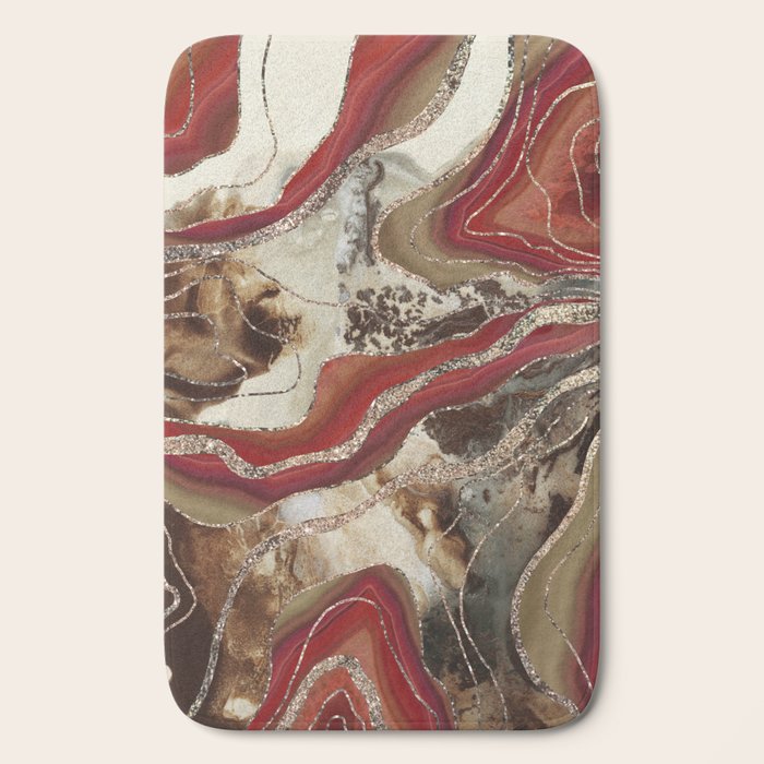Liquid Marble Agate Glitter Glam #2 (Faux Glitter) #decor #art #society6 Bath Mat Gallery Image 2