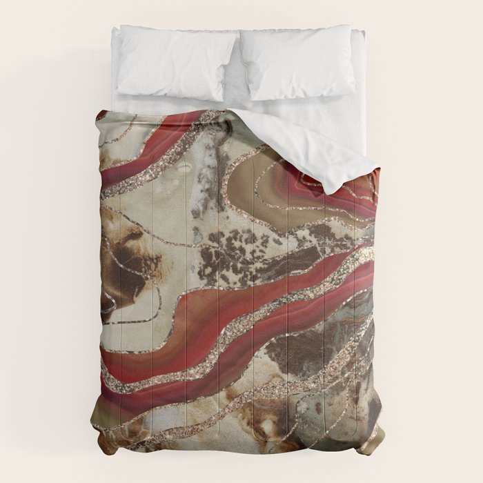 Liquid Marble Agate Glitter Glam #2 (Faux Glitter) #decor #art #society6 Comforter Gallery Image 1