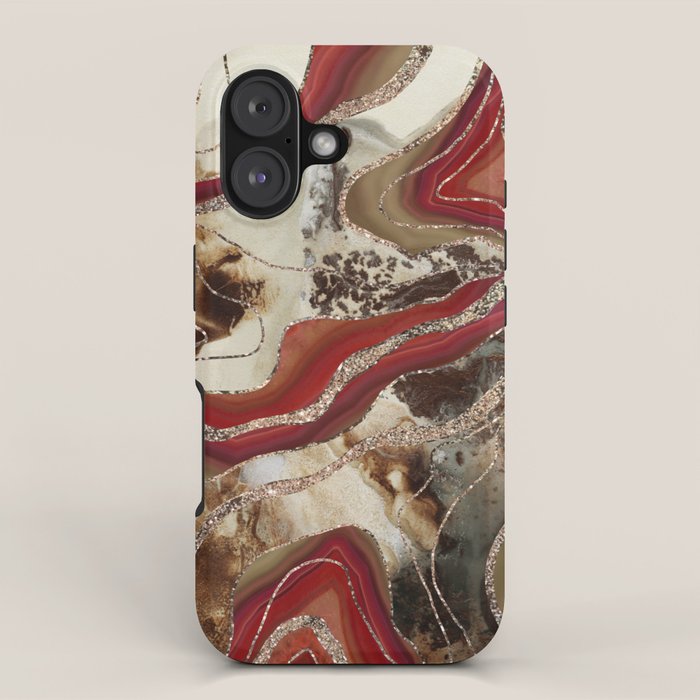 Liquid Marble Agate Glitter Glam #2 (Faux Glitter) #decor #art #society6 iPhone Case Gallery Image 1