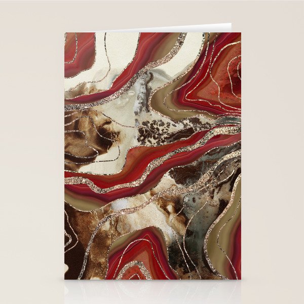 Liquid Marble Agate Glitter Glam #2 (Faux Glitter) #decor #art #society6 Stationery Card Gallery Image 2