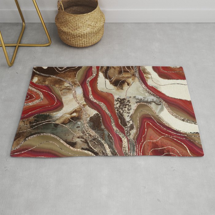 Liquid Marble Agate Glitter Glam #2 (Faux Glitter) #decor #art #society6 Rug Gallery Image 1