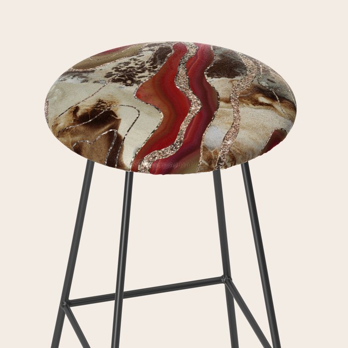Liquid Marble Agate Glitter Glam #2 (Faux Glitter) #decor #art #society6 Stool Gallery Image 2