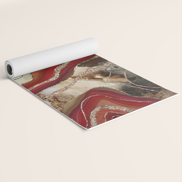 Liquid Marble Agate Glitter Glam #2 (Faux Glitter) #decor #art #society6 Yoga Mat Gallery Image 2