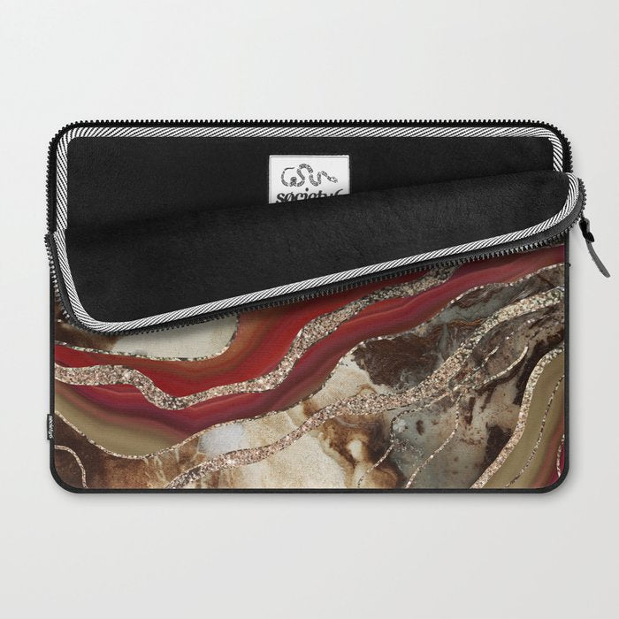 Liquid Marble Agate Glitter Glam #2 (Faux Glitter) #decor #art #society6 Laptop Sleeve Gallery Image 2