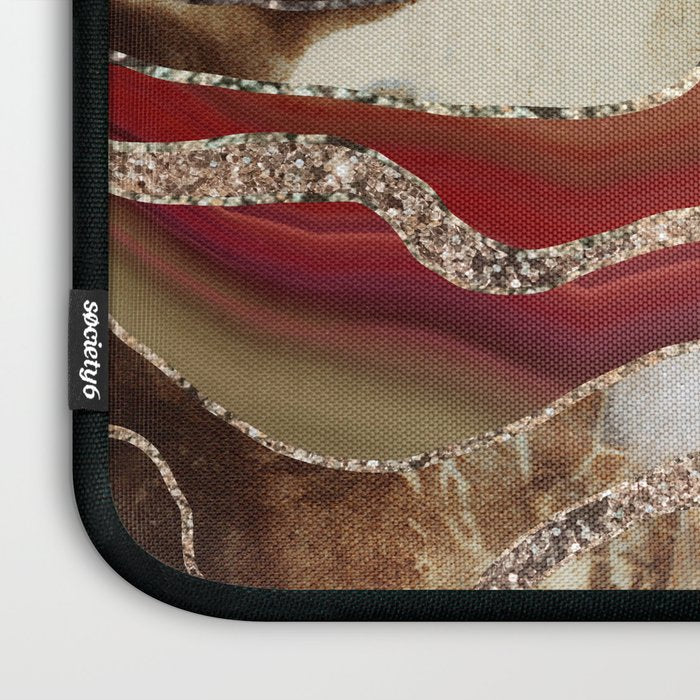Liquid Marble Agate Glitter Glam #2 (Faux Glitter) #decor #art #society6 Laptop Sleeve Gallery Image 3