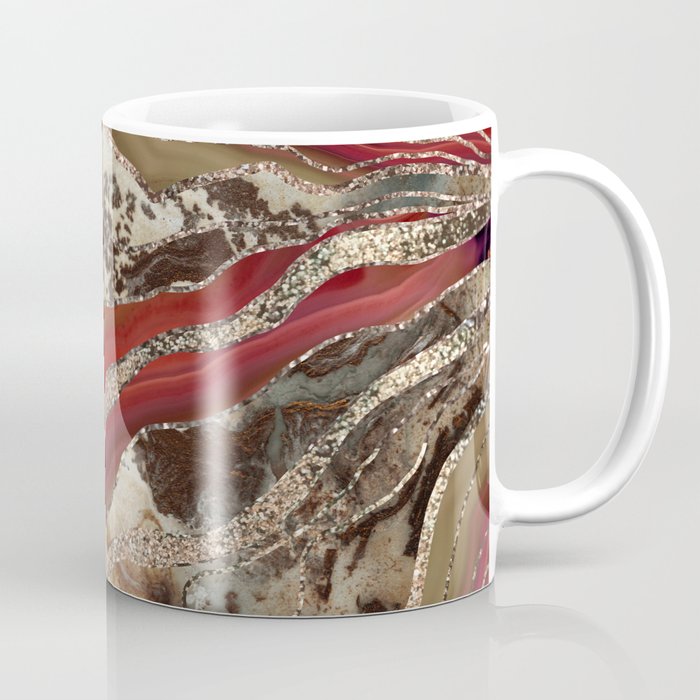 Liquid Marble Agate Glitter Glam #2 (Faux Glitter) #decor #art #society6 Coffee Mug Gallery Image 1