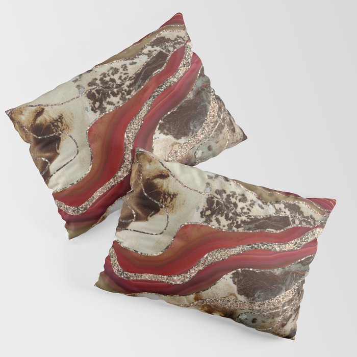 Liquid Marble Agate Glitter Glam #2 (Faux Glitter) #decor #art #society6 Pillow Sham Gallery Image 3