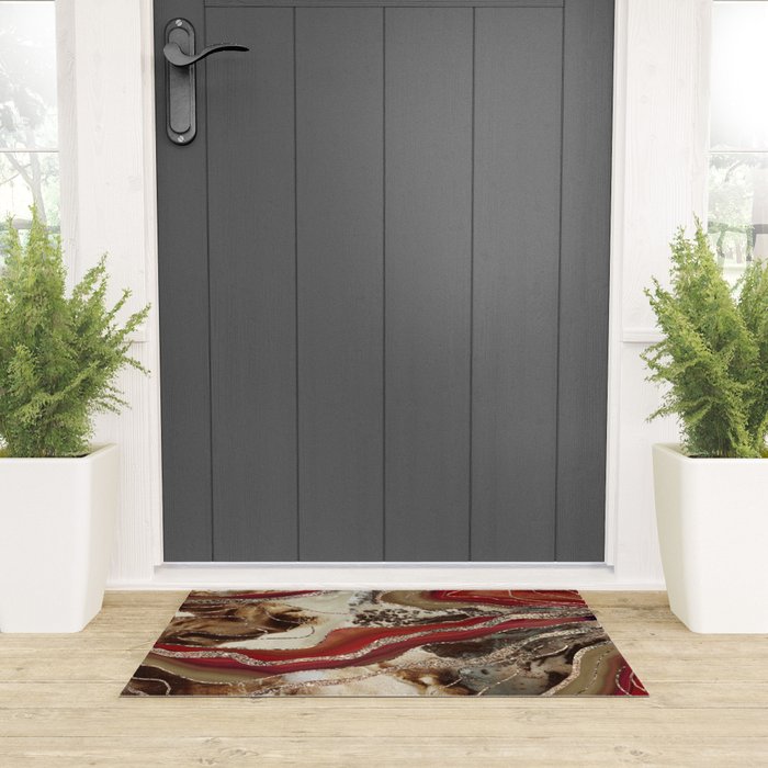 Liquid Marble Agate Glitter Glam #2 (Faux Glitter) #decor #art #society6 Welcome Mat Gallery Image 3