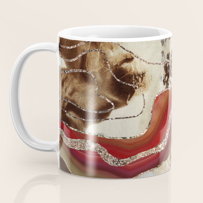 Liquid Marble Agate Glitter Glam #2 (Faux Glitter) #decor #art #society6 Coffee Mug Gallery Image 3