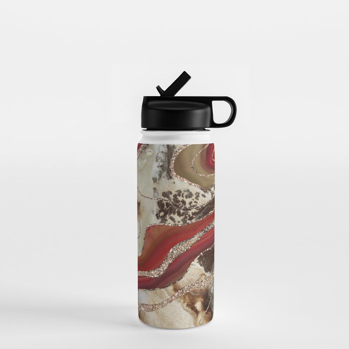 Liquid Marble Agate Glitter Glam #2 (Faux Glitter) #decor #art #society6 Water Bottle Gallery Image 1