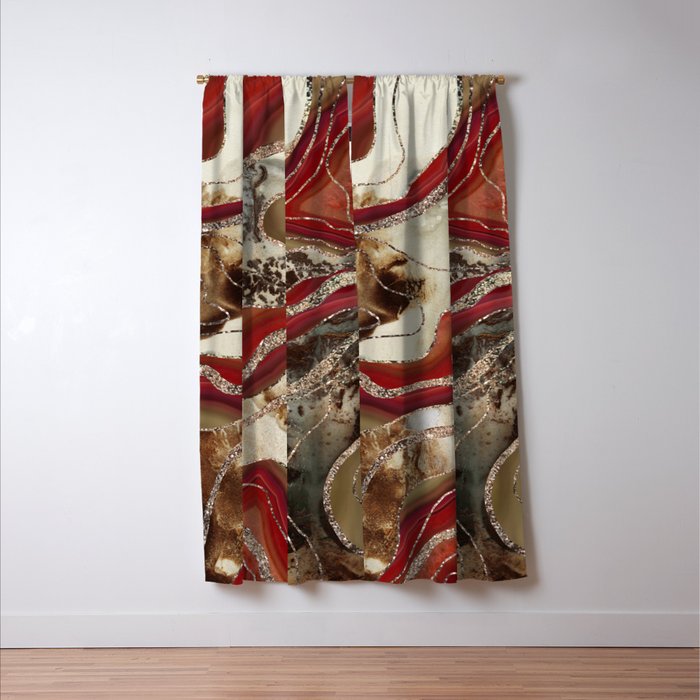 Liquid Marble Agate Glitter Glam #2 (Faux Glitter) #decor #art #society6 Window Curtain Gallery Image 3