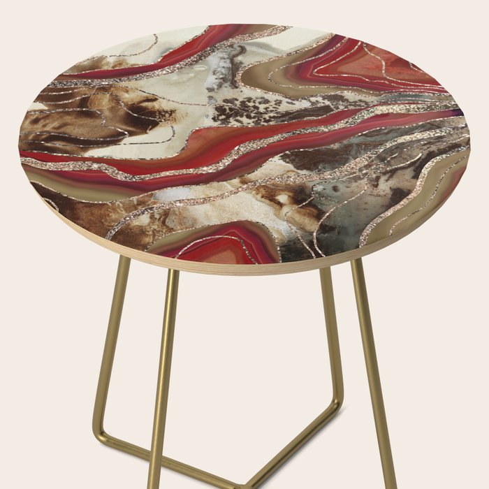 Liquid Marble Agate Glitter Glam #2 (Faux Glitter) #decor #art #society6 Side Table Gallery Image 2