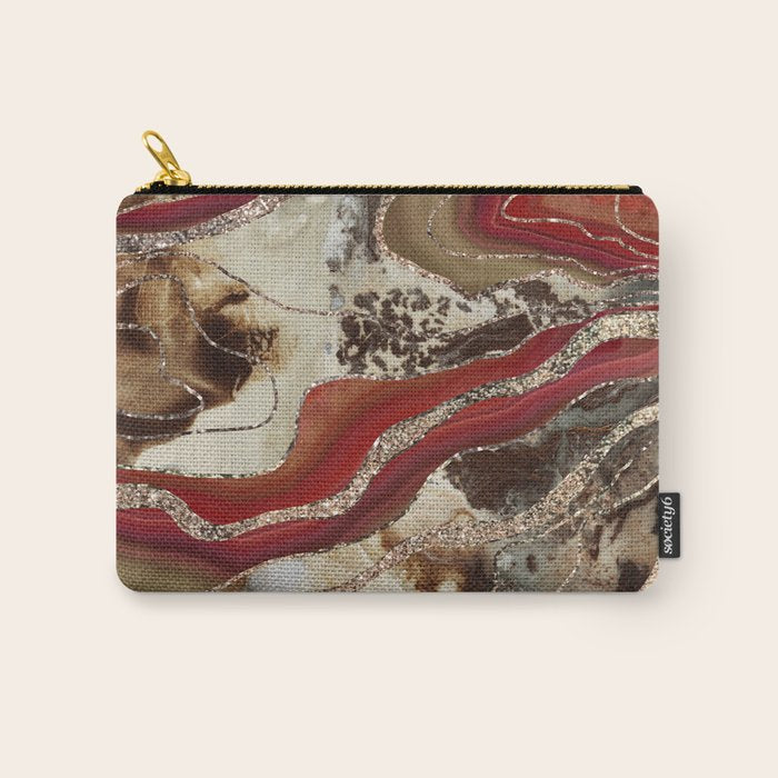 Liquid Marble Agate Glitter Glam #2 (Faux Glitter) #decor #art #society6 Carry All Pouch Gallery Image 1