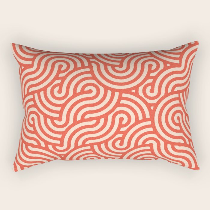 SWIRL Cayenne and Almond Rectangular Pillow Gallery Image 2