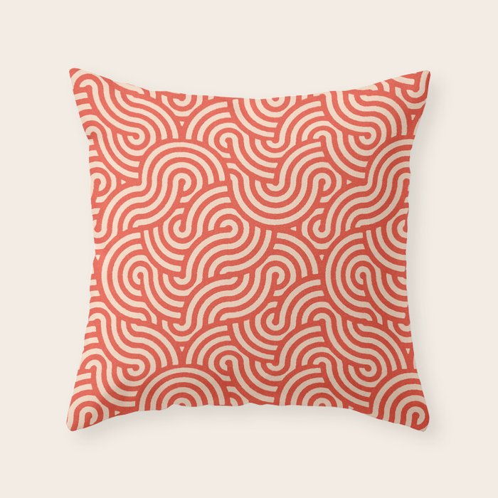 SWIRL Cayenne and Almond Throw Pillow Gallery Image 6