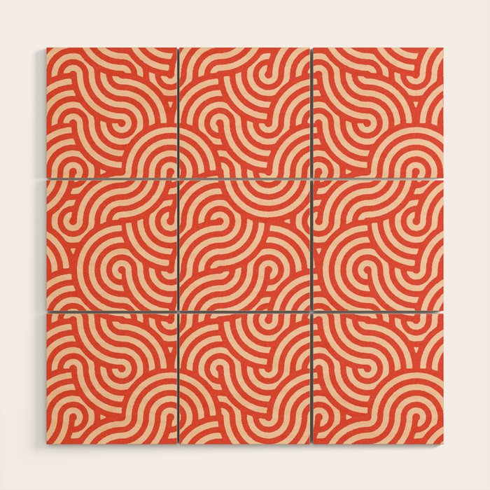 SWIRL Cayenne and Almond Wood Wall Art Gallery Image 1