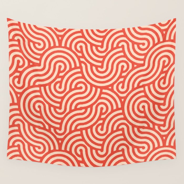 SWIRL Cayenne and Almond Wall Tapestry Gallery Image 4