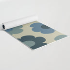 Such Cute Flowers Retro Floral Pattern in Muted Vintage Blue and Beige Yoga Mat Gallery Image 2