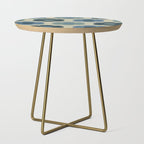 Such Cute Flowers Retro Floral Pattern in Muted Vintage Blue and Beige Side Table Gallery Image 1