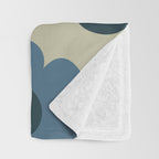 Such Cute Flowers Retro Floral Pattern in Muted Vintage Blue and Beige Throw Blanket Gallery Image 3