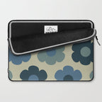 Such Cute Flowers Retro Floral Pattern in Muted Vintage Blue and Beige Laptop Sleeve Gallery Image 2