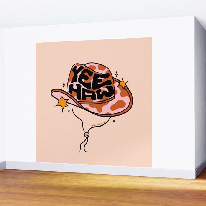 Yeehaw Cowboy Hat Wall Mural Gallery Image 2