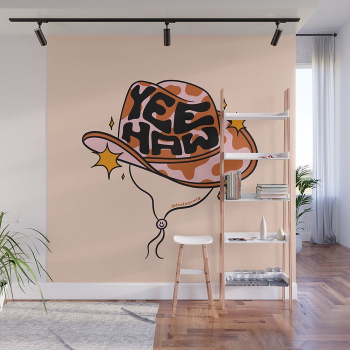 Yeehaw Cowboy Hat Wall Mural Gallery Image 1
