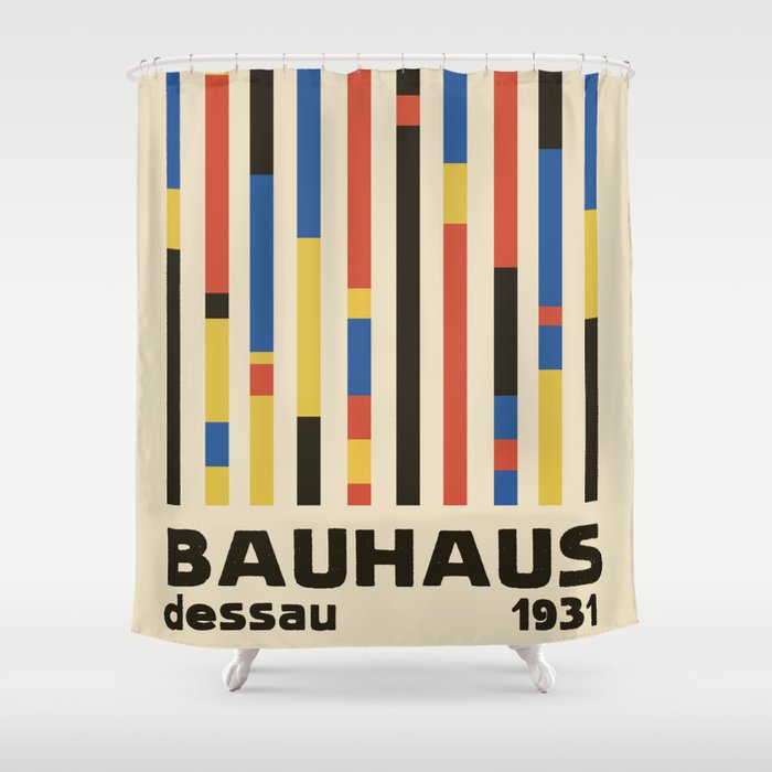 Bauhaus Dessau 1931 Modernist Minimal Homage Shower Curtain Gallery Image 1