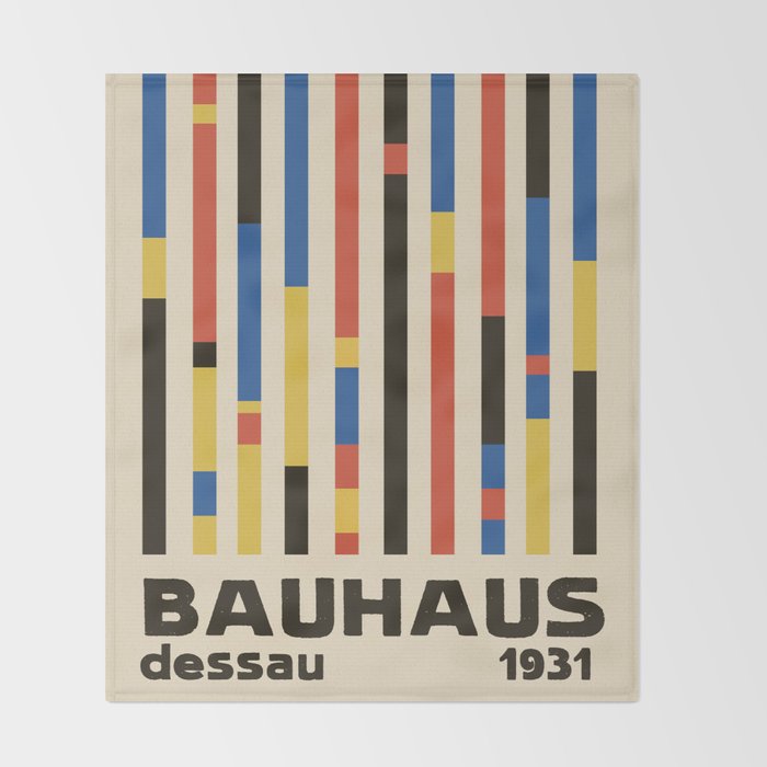 Bauhaus Dessau 1931 Modernist Minimal Homage Throw Blanket Gallery Image 2