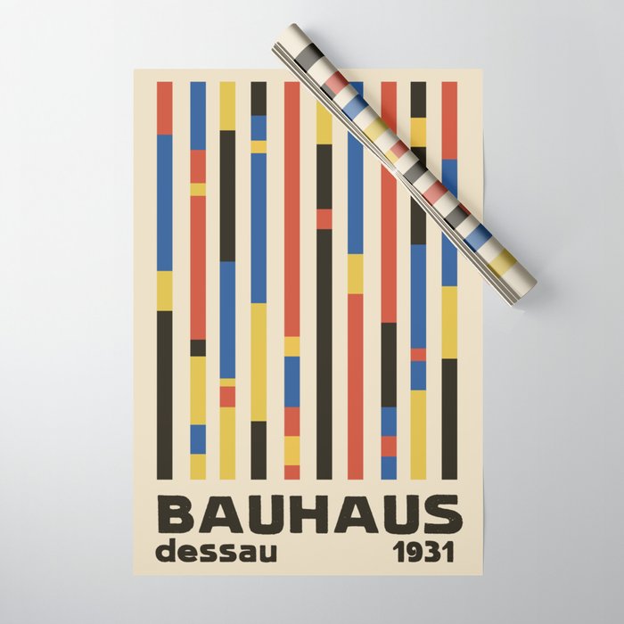 Bauhaus Dessau 1931 Modernist Minimal Homage Wrapping Paper Gallery Image 1