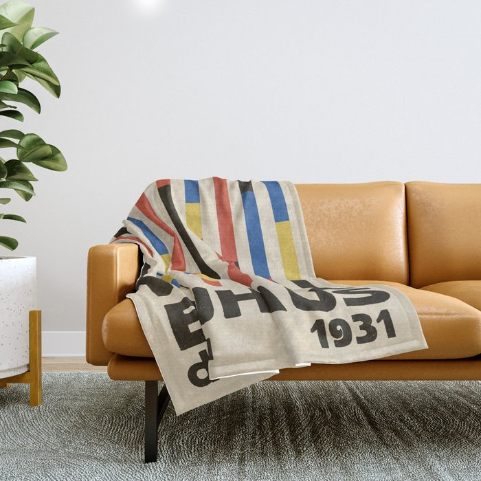 Bauhaus Dessau 1931 Modernist Minimal Homage Throw Blanket Gallery Image 1
