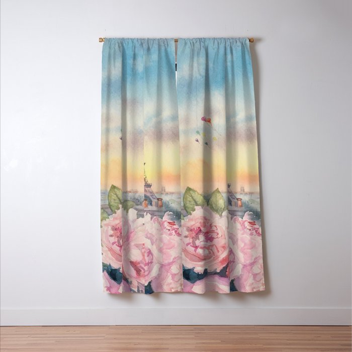 Parisian Peonies at Sunset Window Curtain Gallery Image 3