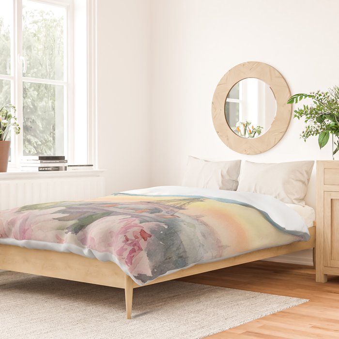 Parisian Peonies at Sunset Duvet Cover Gallery Image 2