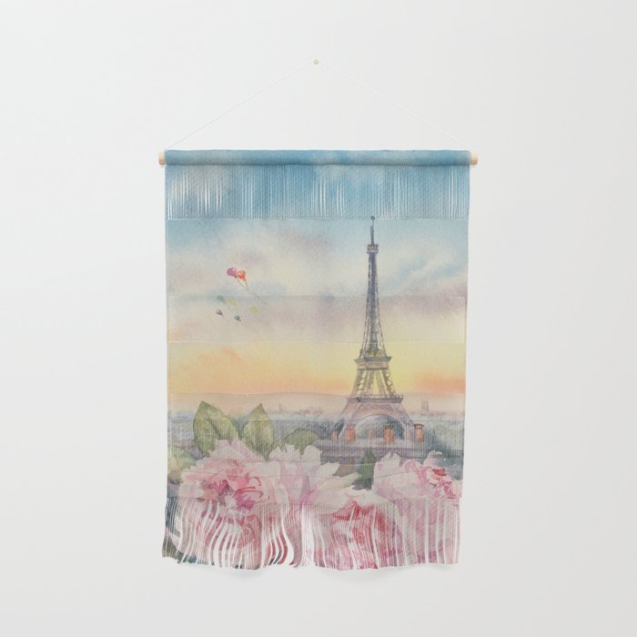 Parisian Peonies at Sunset Wall Hanging Gallery Image 1