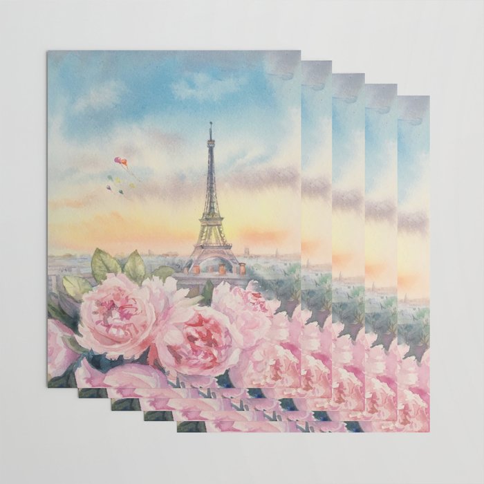 Parisian Peonies at Sunset Wrapping Paper Gallery Image 3