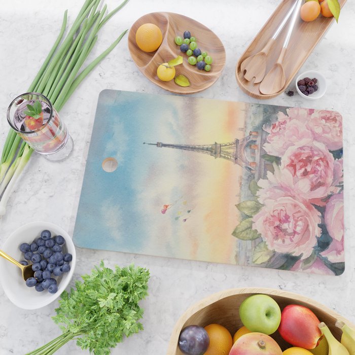 Parisian Peonies at Sunset Cutting Board Gallery Image 2