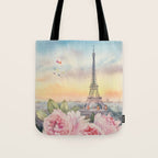Parisian Peonies at Sunset Tote Bag Gallery Image 1