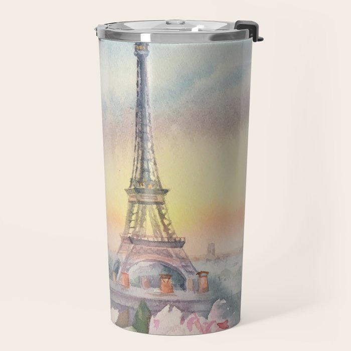 Parisian Peonies at Sunset Travel Mug Gallery Image 2
